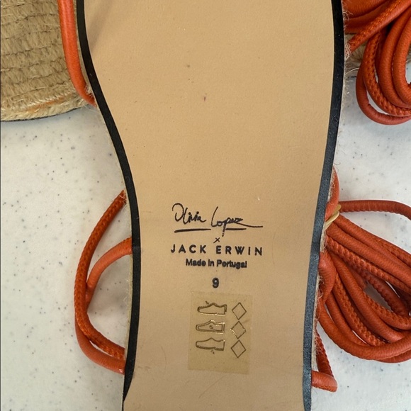 Jack Erwin x Olivia Lopez espadrille sandals. Orange Sz 9 - Picture 7 of 12